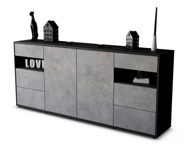 Sideboard Francesca, Beton (180x79x35cm)