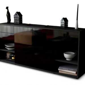 Sideboard Franka, Schwarz (180x79x35cm)
