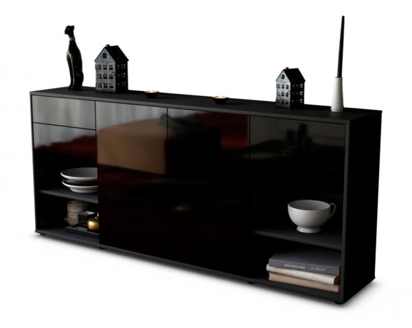 Sideboard Franka, Schwarz (180x79x35cm)