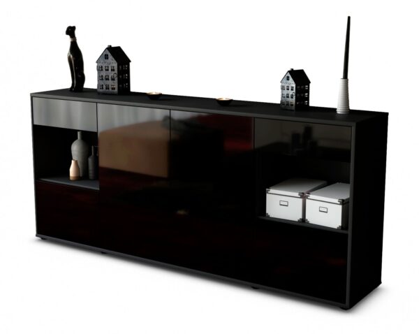 Sideboard Gabriella, Schwarz (180x79x35cm)