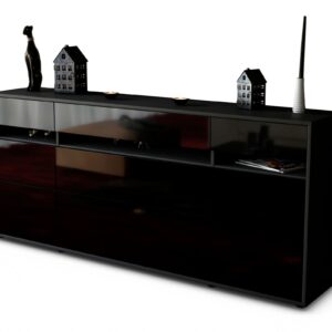Sideboard Giada, Schwarz (180x79x35cm)