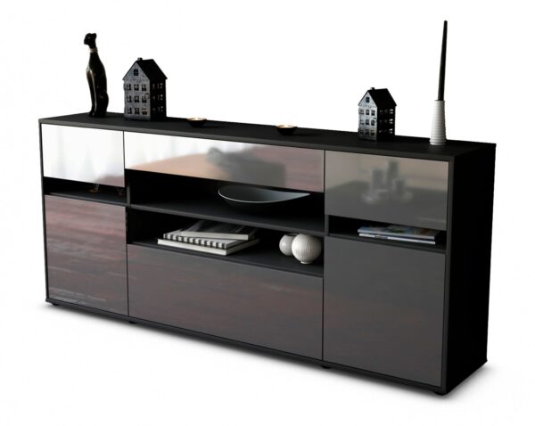Sideboard Gina, Grau (180x79x35cm)