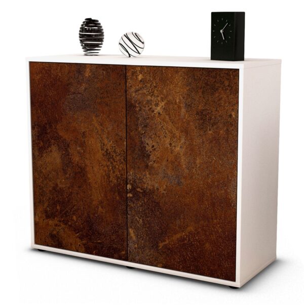 Sideboard Blanka | Korpus Weiß | Front in Rost Optik | 92x79x35cm (BxHxT)