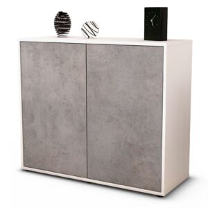 Sideboard Blanka | Korpus Weiß | Front in Beton Optik | 92x79x35cm (BxHxT)
