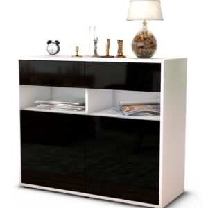 Sideboard Bruna, Schwarz (92x79x35cm)