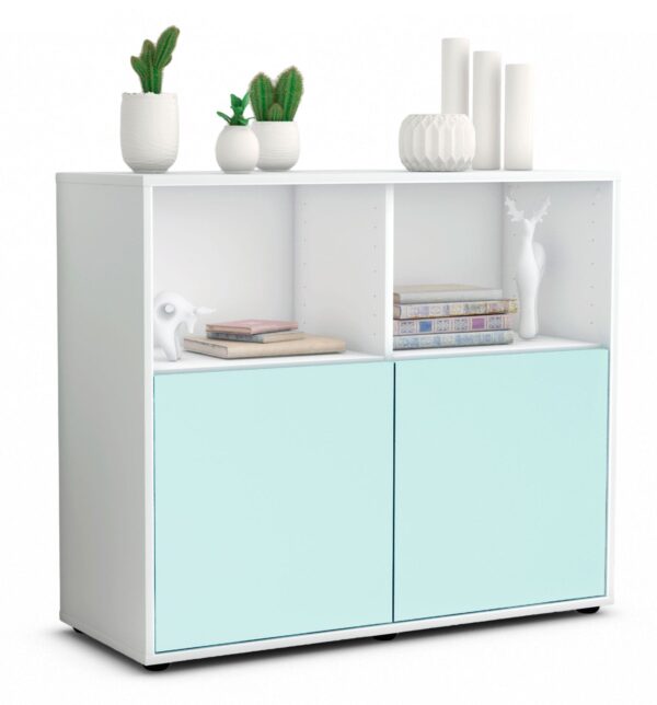 Sideboard Camilla | Korpus Weiß | Front in Mint | 92x79x35cm (BxHxT)
