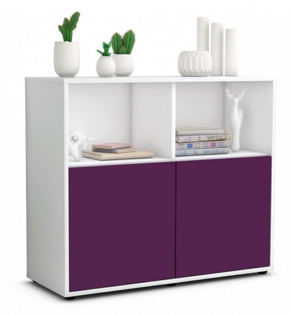 Sideboard Camilla | Korpus Weiß | Front in Lila | 92x79x35cm (BxHxT)