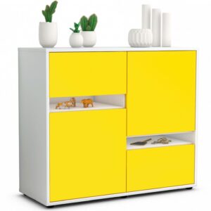 Sideboard Carlotta | Korpus Weiß | Front in Gelb | 92x79x35cm (BxHxT)