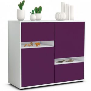 Sideboard Carlotta | Korpus Weiß | Front in Lila | 92x79x35cm (BxHxT)
