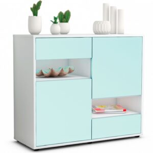Sideboard Carmelina | Korpus Weiß | Front in Mint | 92x79x35cm (BxHxT)