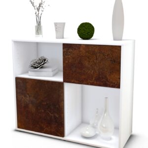 Sideboard Carola | Korpus Weiß | Front in Rost Optik | 92x79x35cm (BxHxT)