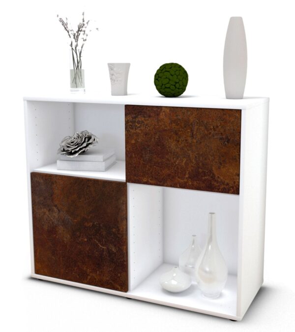 Sideboard Carola | Korpus Weiß | Front in Rost Optik | 92x79x35cm (BxHxT)