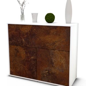 Sideboard Carolin | Korpus Weiß | Front in Rost Optik | 92x79x35cm (BxHxT)