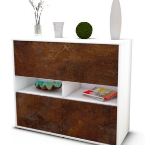 Sideboard Cassandra | Korpus Weiß | Front in Rost Optik | 92x79x35cm (BxHxT)