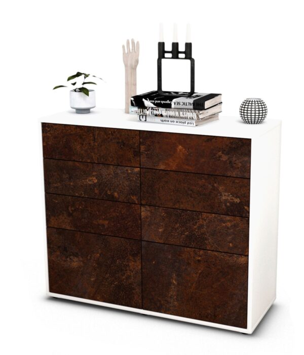 Sideboard Celeste | Korpus Weiß | Front in Rost Optik | 92x79x35cm (BxHxT)