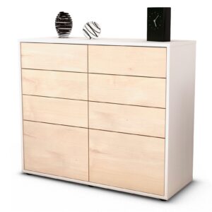 Sideboard Celeste | Korpus Weiß | Front in Zeder Holz Optik | 92x79x35cm (BxHxT)