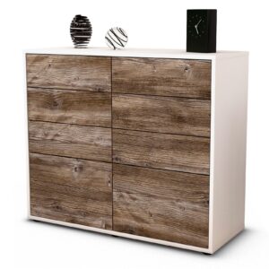 Sideboard Celeste | Korpus Weiß | Front in Treibholz Holz Optik | 92x79x35cm (BxHxT)
