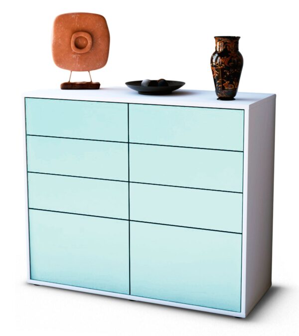 Sideboard Celeste | Korpus Weiß | Front in Mint | 92x79x35cm (BxHxT)