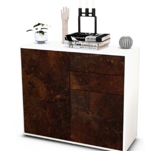Sideboard Chantal | Korpus Weiß | Front in Rost Optik | 92x79x35cm (BxHxT)