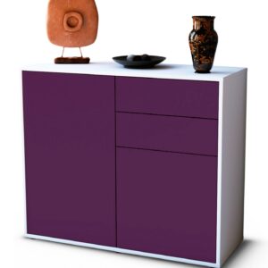 Sideboard Chantal | Korpus Weiß | Front in Lila | 92x79x35cm (BxHxT)
