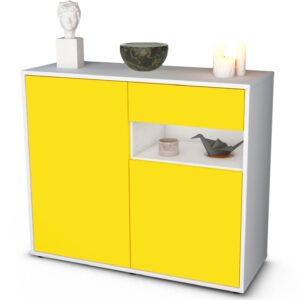 Sideboard Charlotta | Korpus Weiß | Front in Gelb | 92x79x35cm (BxHxT)