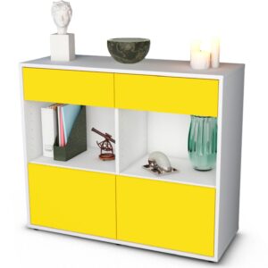 Sideboard Christina | Korpus Weiß | Front in Gelb | 92x79x35cm (BxHxT)