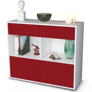 Sideboard Christina | Korpus Weiß | Front in Bordeaux | 92x79x35cm (BxHxT)