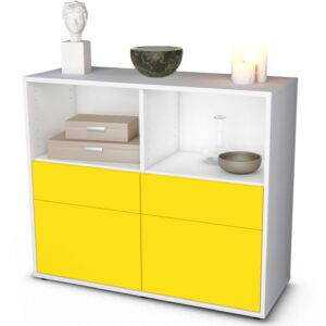 Sideboard Christine | Korpus Weiß | Front in Gelb | 92x79x35cm (BxHxT)