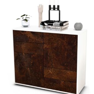 Sideboard Ciara | Korpus Weiß | Front in Rost Optik | 92x79x35cm (BxHxT)
