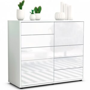 Sideboard Circe | Korpus Weiß | Front in Hochglanz Weiß | 92x79x35cm (BxHxT)
