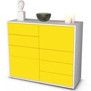 Sideboard Circe | Korpus Weiß | Front in Gelb | 92x79x35cm (BxHxT)