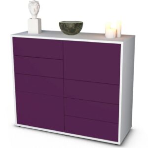 Sideboard Circe | Korpus Weiß | Front in Lila | 92x79x35cm (BxHxT)