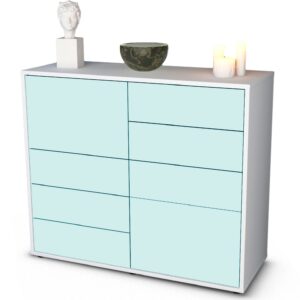 Sideboard Clarissa | Korpus Weiß | Front in Mint | 92x79x35cm (BxHxT)