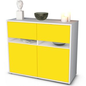 Sideboard Clea | Korpus Weiß | Front in Gelb | 92x79x35cm (BxHxT)