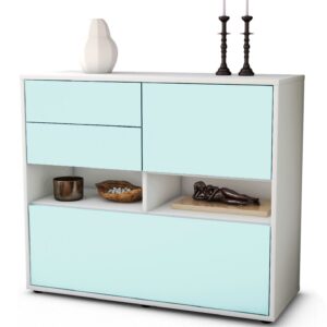 Sideboard Cornelia | Korpus Weiß | Front in Mint | 92x79x35cm (BxHxT)