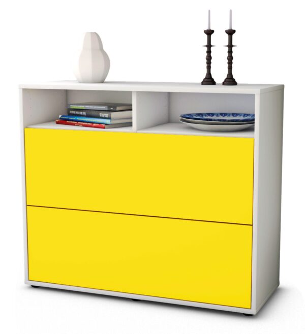 Sideboard Cosma | Korpus Weiß | Front in Gelb | 92x79x35cm (BxHxT)