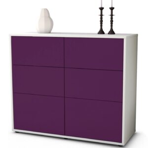 Sideboard Dalida | Korpus Weiß | Front in Lila | 92x79x35cm (BxHxT)