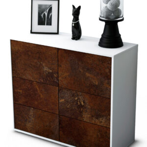 Sideboard Dana | Korpus Weiß | Front in Rost Optik | 92x79x35cm (BxHxT)