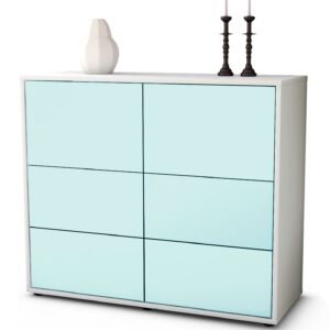 Sideboard Dana | Korpus Weiß | Front in Mint | 92x79x35cm (BxHxT)