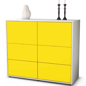 Sideboard Dana | Korpus Weiß | Front in Gelb | 92x79x35cm (BxHxT)