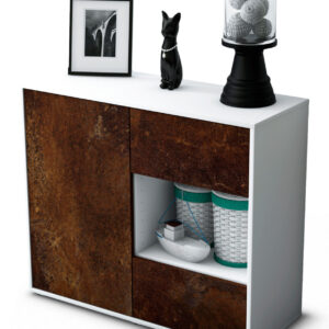 Sideboard Danica | Korpus Weiß | Front in Rost Optik | 92x79x35cm (BxHxT)