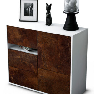 Sideboard Davina | Korpus Weiß | Front in Rost Optik | 92x79x35cm (BxHxT)