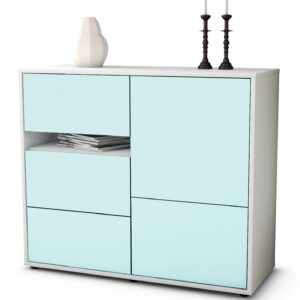 Sideboard Davina | Korpus Weiß | Front in Mint | 92x79x35cm (BxHxT)