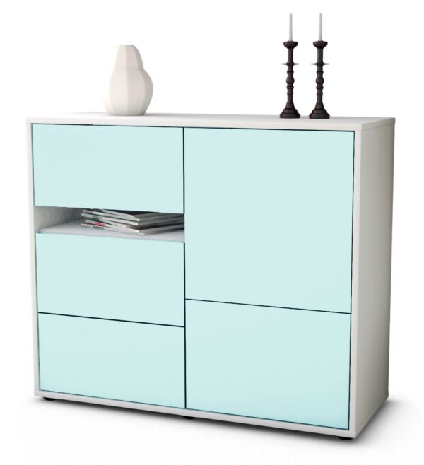 Sideboard Davina | Korpus Weiß | Front in Mint | 92x79x35cm (BxHxT)