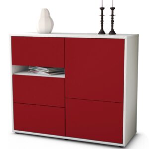 Sideboard Davina | Korpus Weiß | Front in Bordeaux | 92x79x35cm (BxHxT)