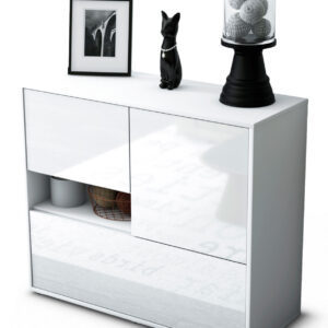 Sideboard Debora | Korpus Weiß | Front in Hochglanz Weiß | 92x79x35cm (BxHxT)