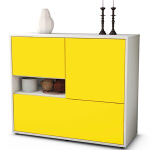 Sideboard Debora | Korpus Weiß | Front in Gelb | 92x79x35cm (BxHxT)