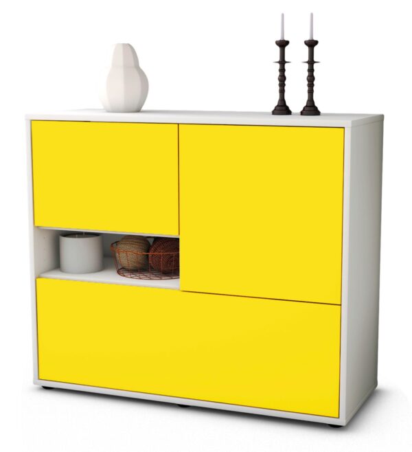 Sideboard Debora | Korpus Weiß | Front in Gelb | 92x79x35cm (BxHxT)