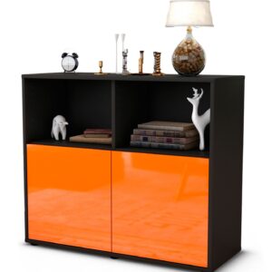 Sideboard Camilla | | Front in Hochglanz Orange | 92x79x35cm (BxHxT)