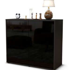 Sideboard Cara | | Front in Hochglanz Schwarz | 92x79x35cm (BxHxT)